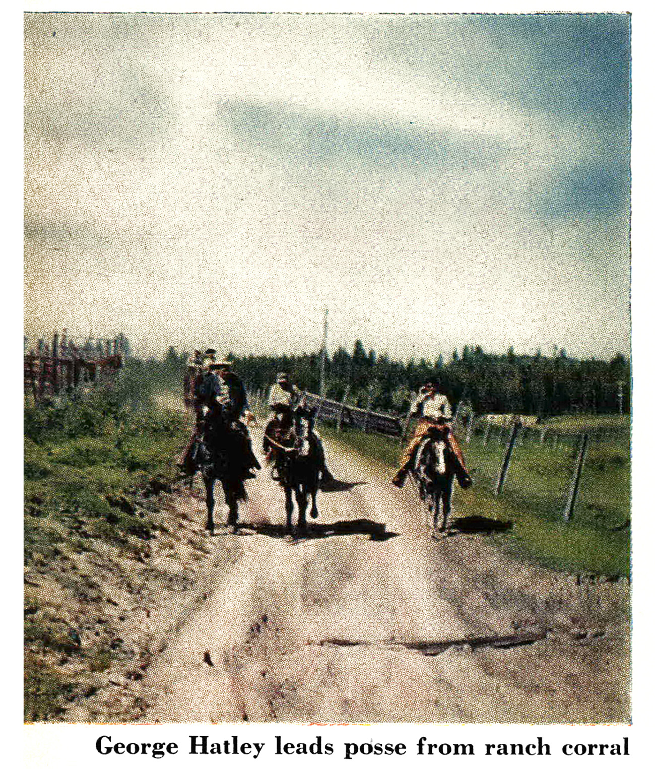 A posse of hunters setting out in search of black bears.