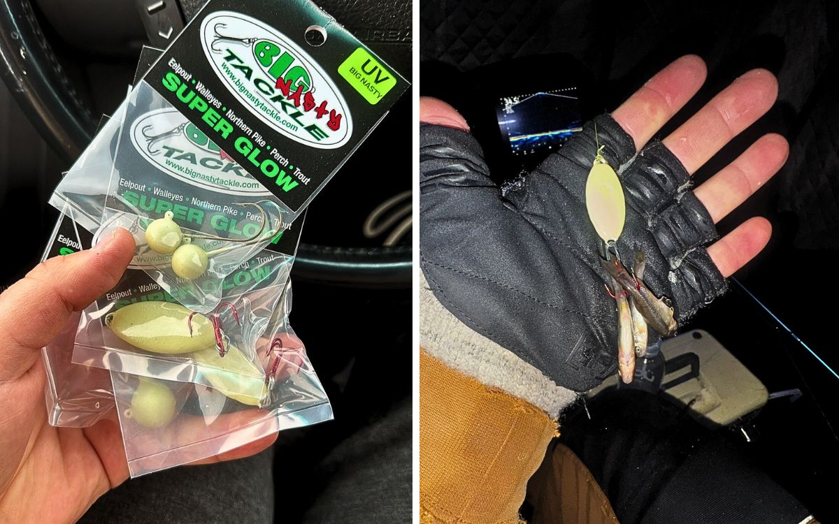 A look at the burbot jigs that anglers use on display