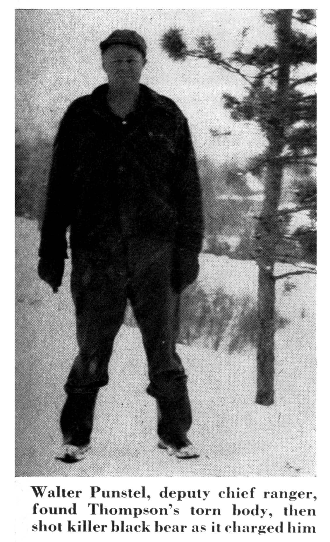 A black and white photo of Walter Punstel, deputy chief ranger.