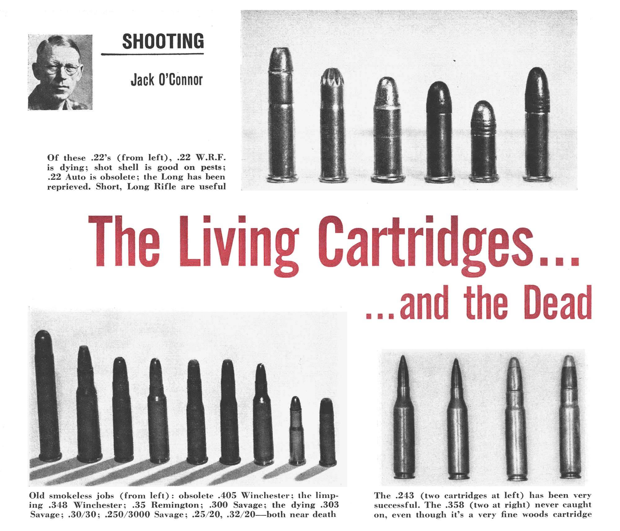 images of rifle cartridges from an old JOC column