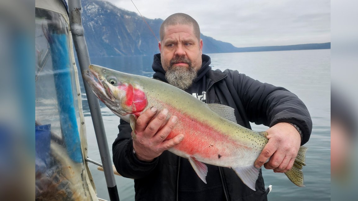 An Idaho angler with a state-record cutthroat trout.