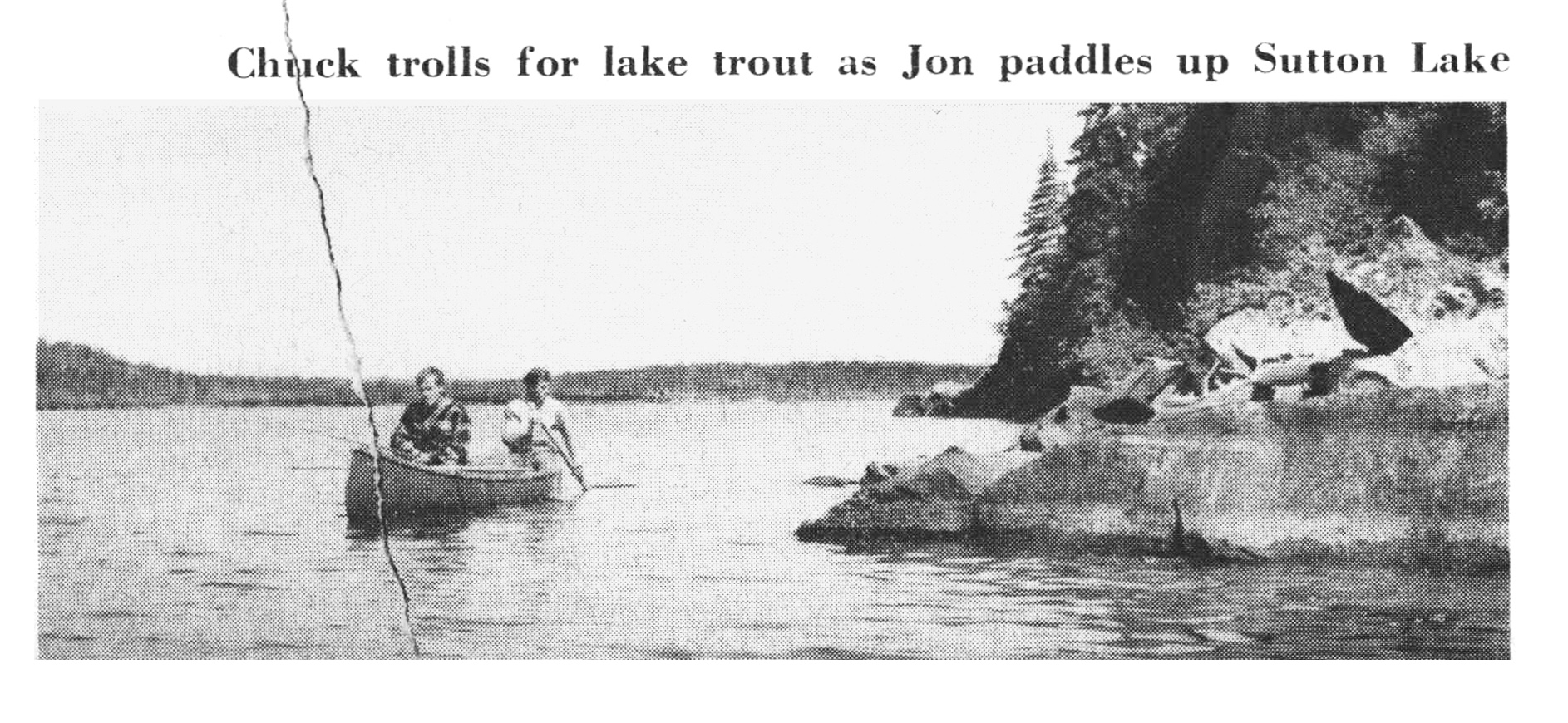 A black and white photo of trolling