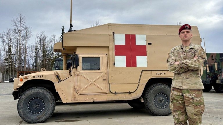 SGT Zachariah Clark, the only medic on scene, credits training, teamwork, and quick action for saving lives after a bear attack during a land navigation exercise