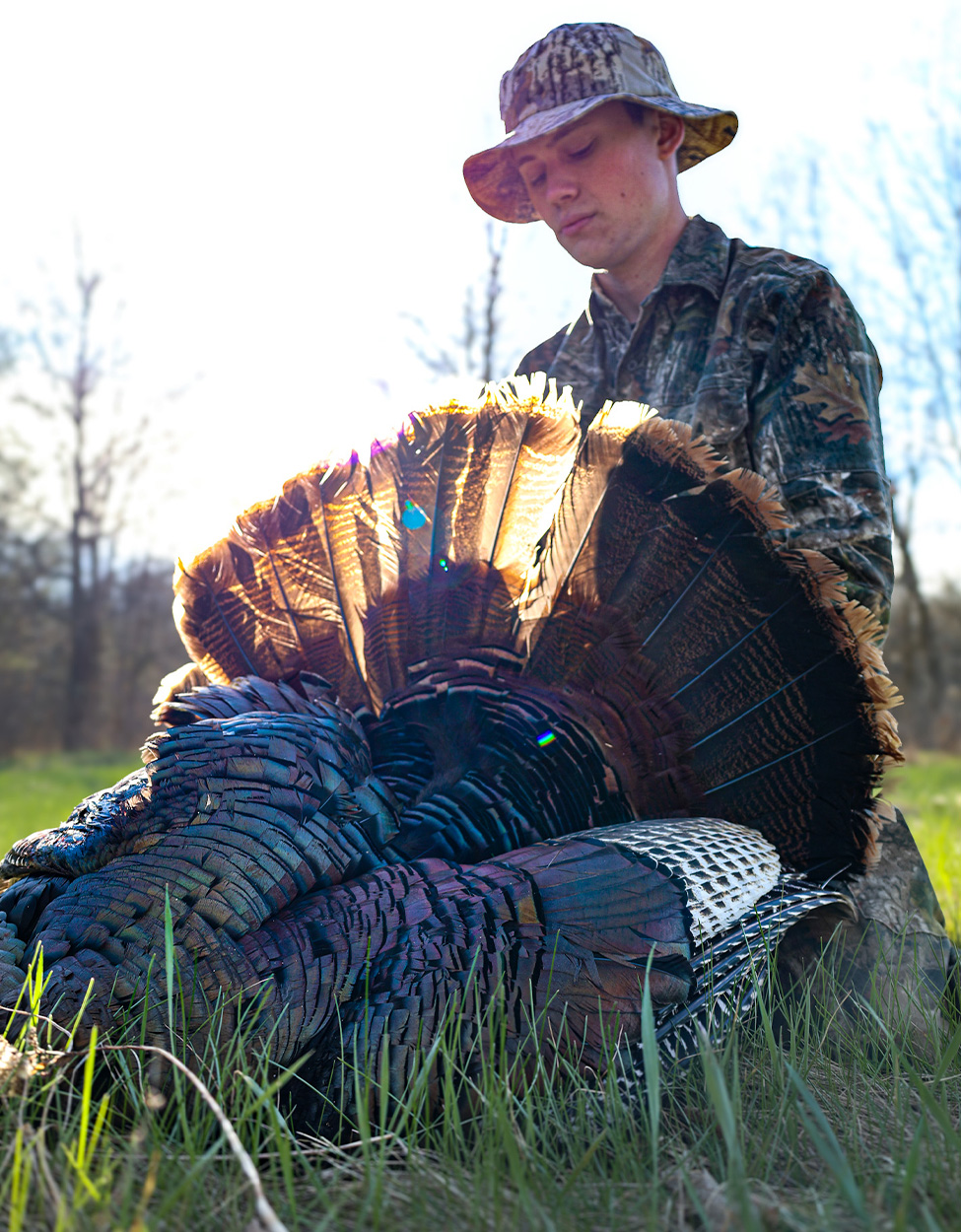 A Wisconsin hunter with a big gobbler.