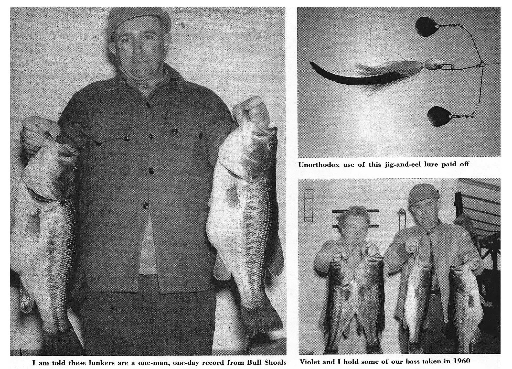 black and white photos of a man with big bass.