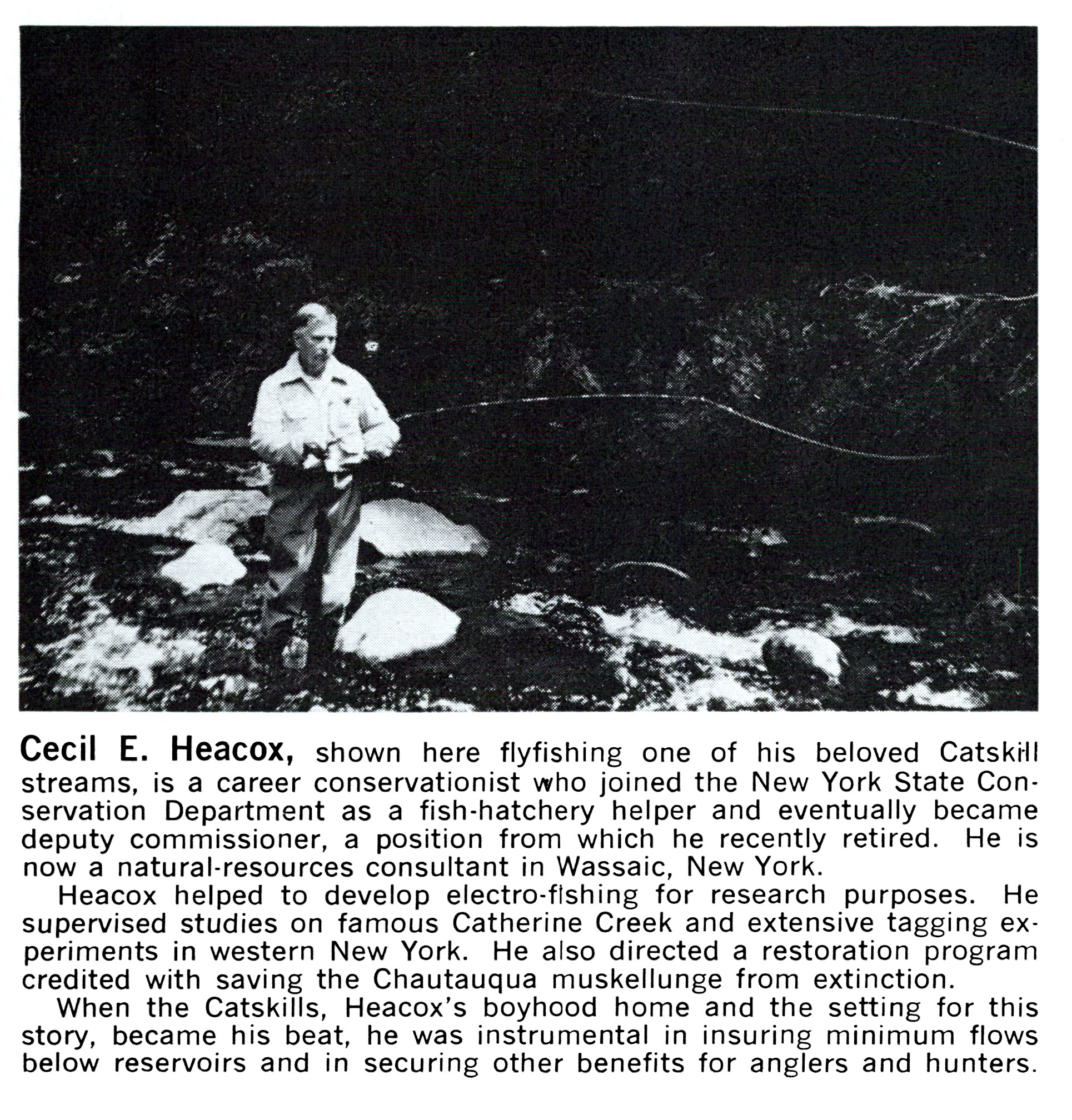 a black and white photo and bio of cecil heacox