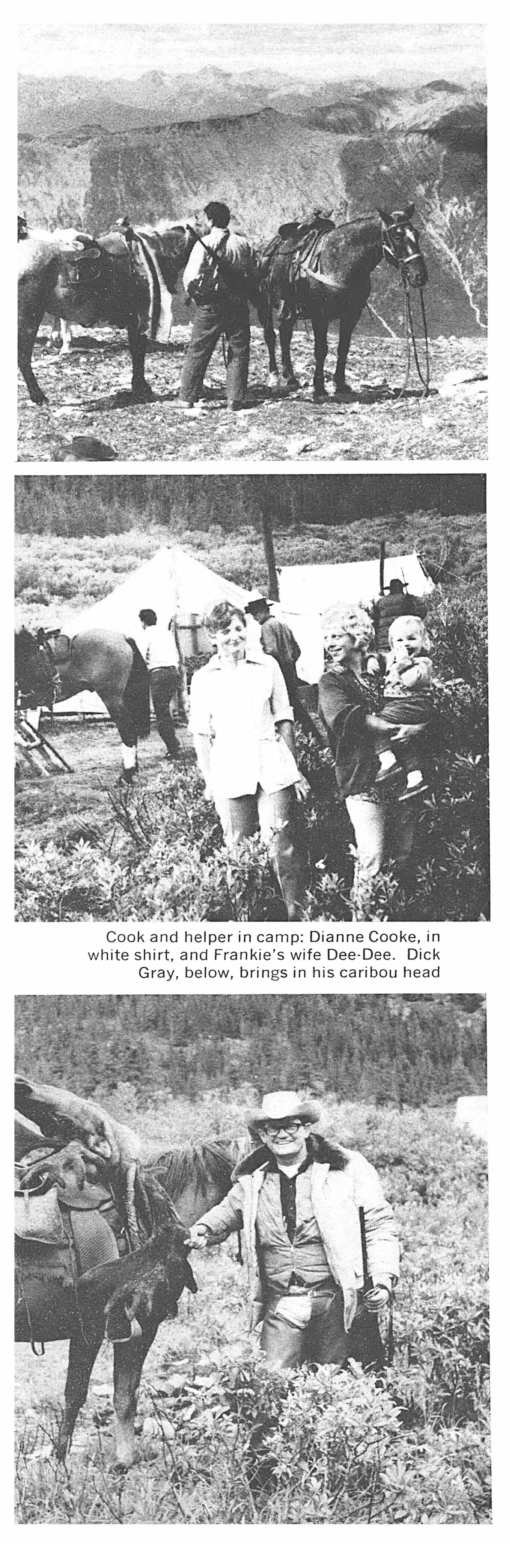 old black and white photos of hunters in sheep camp.