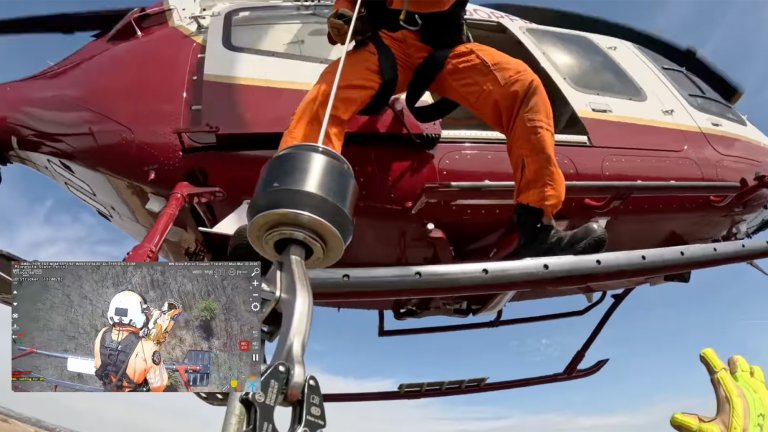 A first-person perspective of a helicopter rescue in Minnesota.