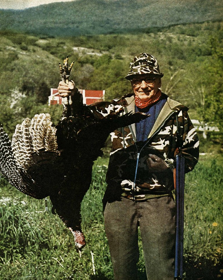 A vermont turkey hunter during the first modern turkey season.