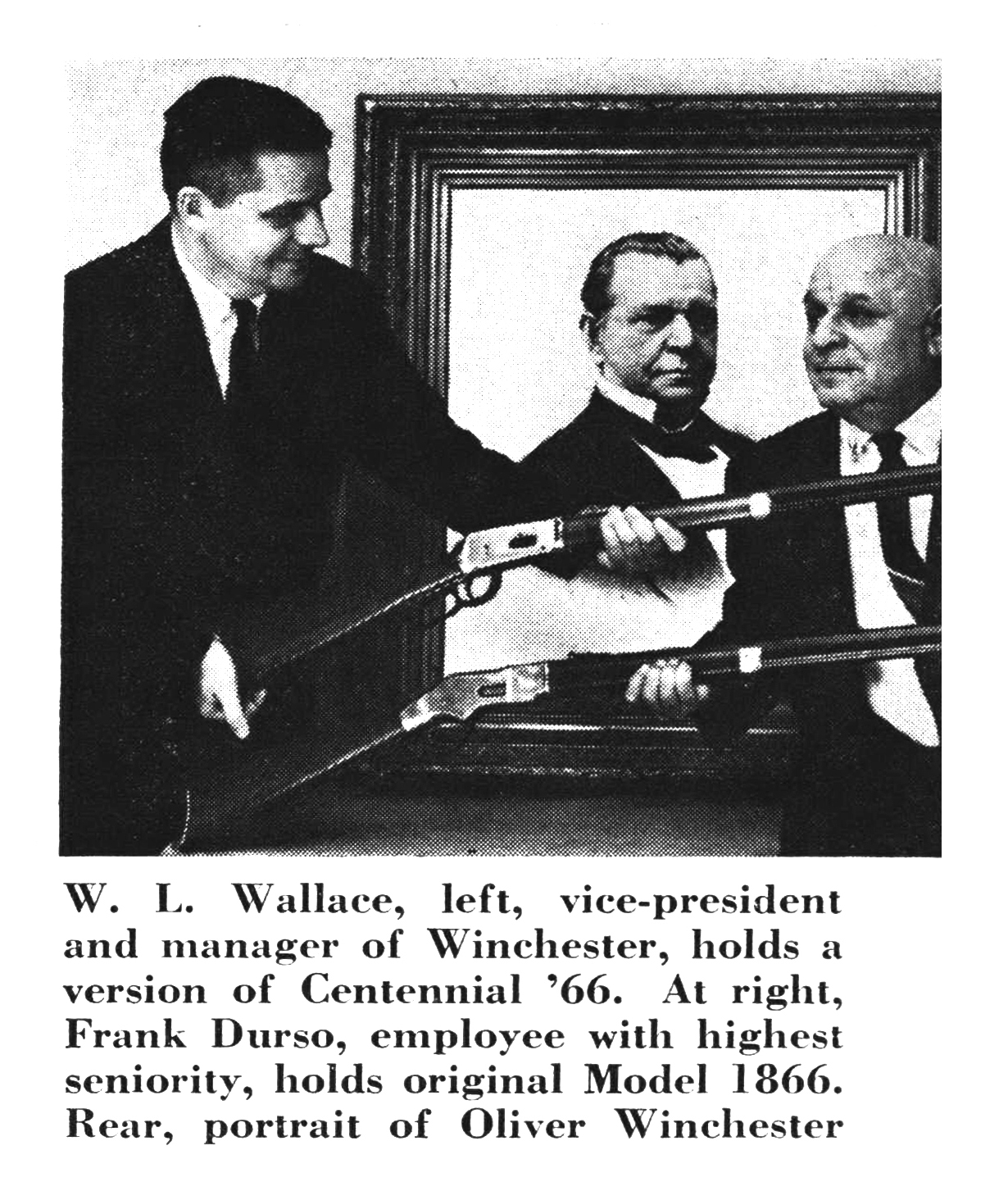 a black and white photo of holding men holding a rifle