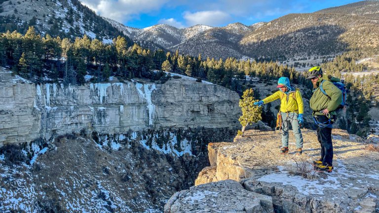 Two climbing guides in wyoming