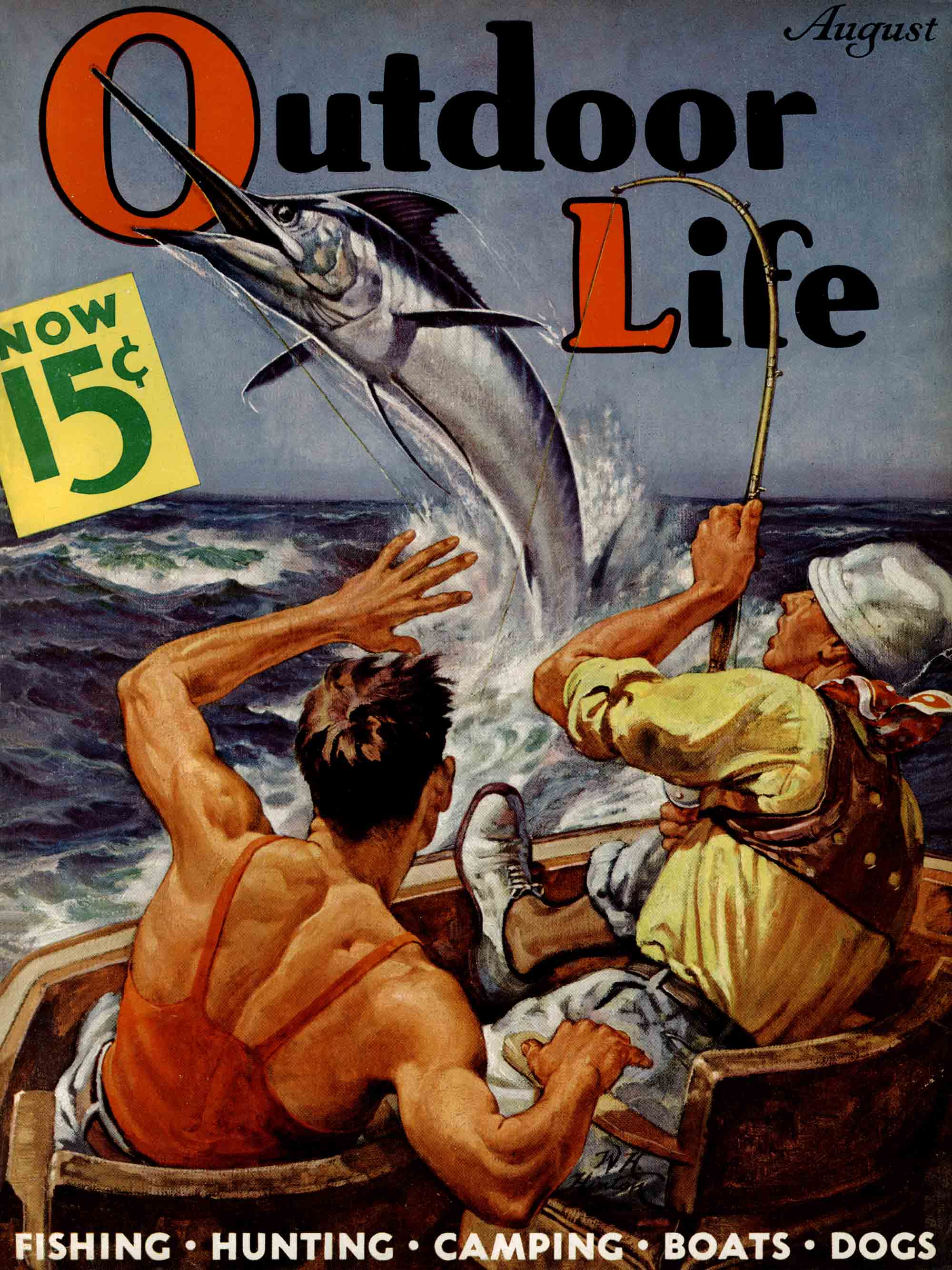 The August 1938 cover of outdoor life