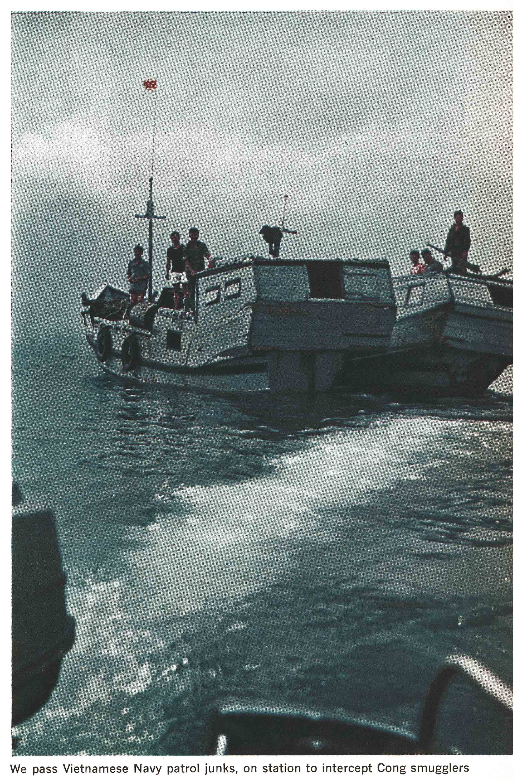 An old color photo of boats during the Vietnam War