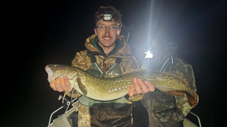 An Idaho angler with a state-record burbot.