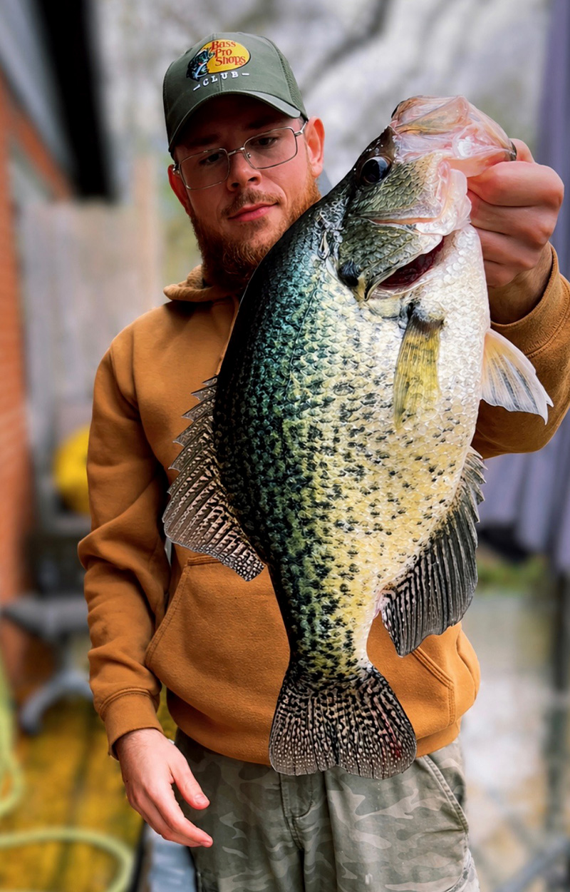A fisherman with a big Ohio Crappie.
