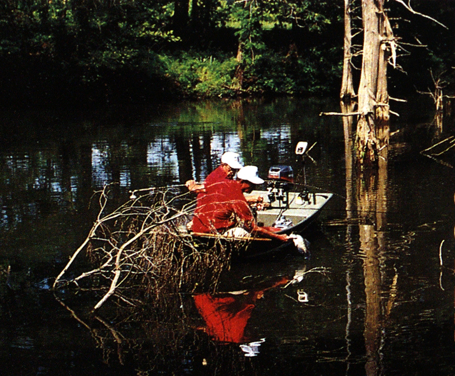 Crappie fishing in thick water.