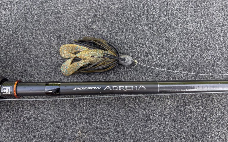 The rod the author uses when fishing a laydown for bass