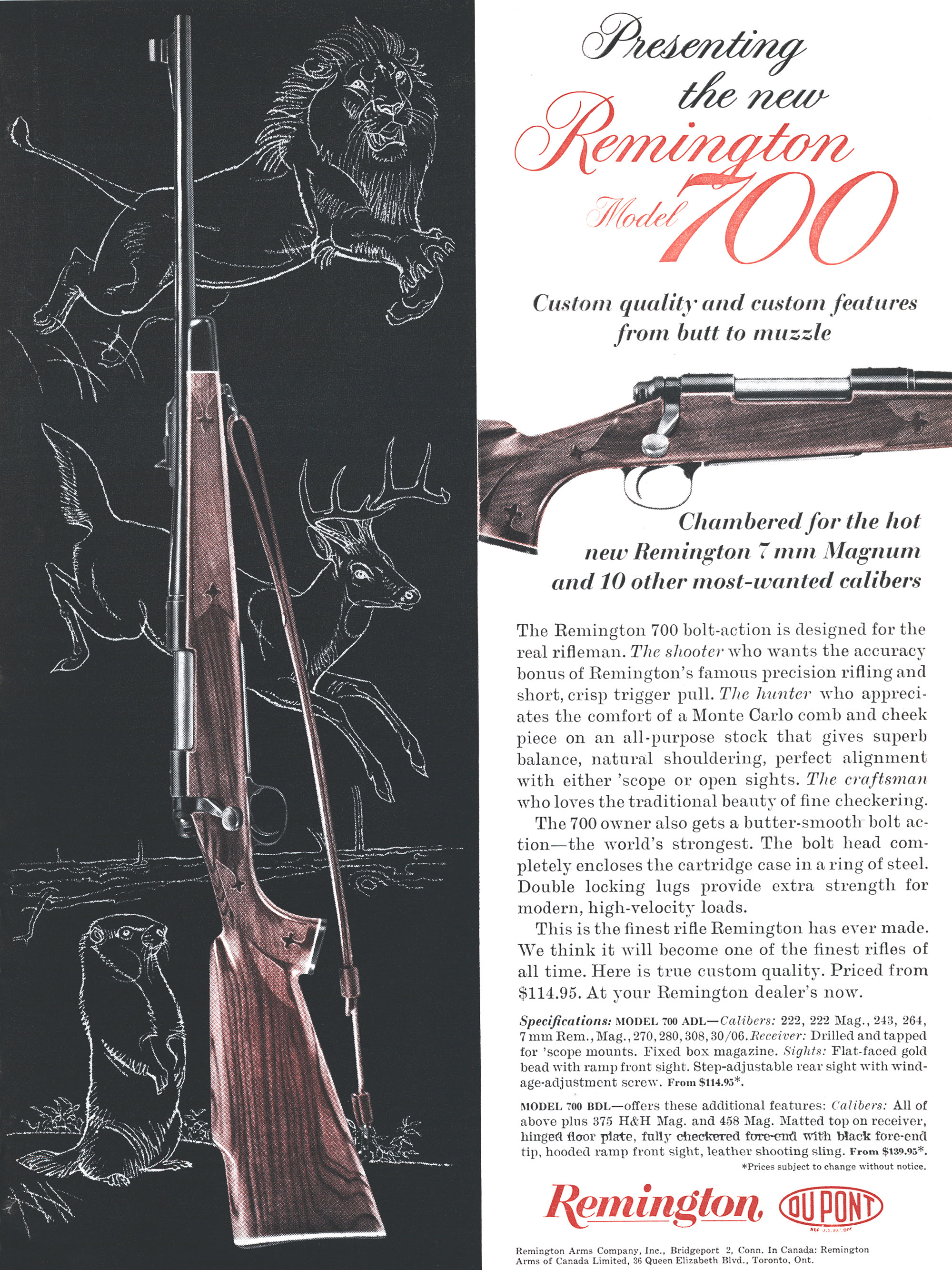 A Remington Model 700 gun ad from the pages of Outdoor Life magazine