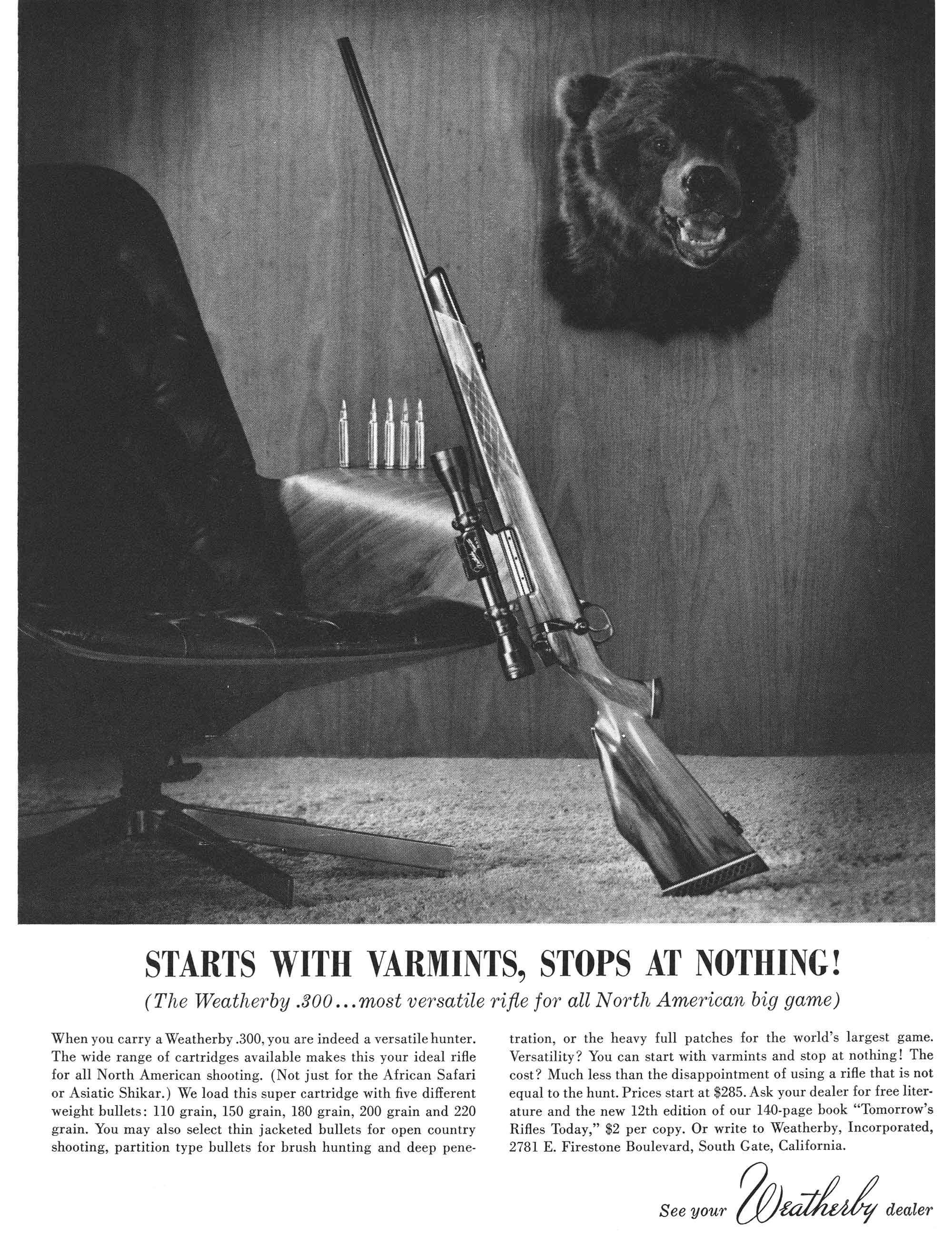 A Weatherby gun ad from the pages of Outdoor Life magazine