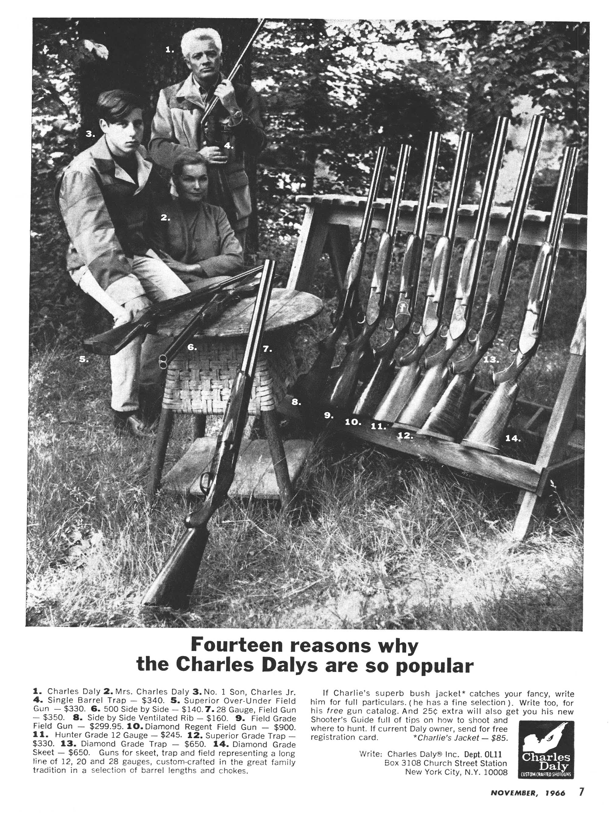 A Charles Daly gun ad from the pages of Outdoor Life magazine