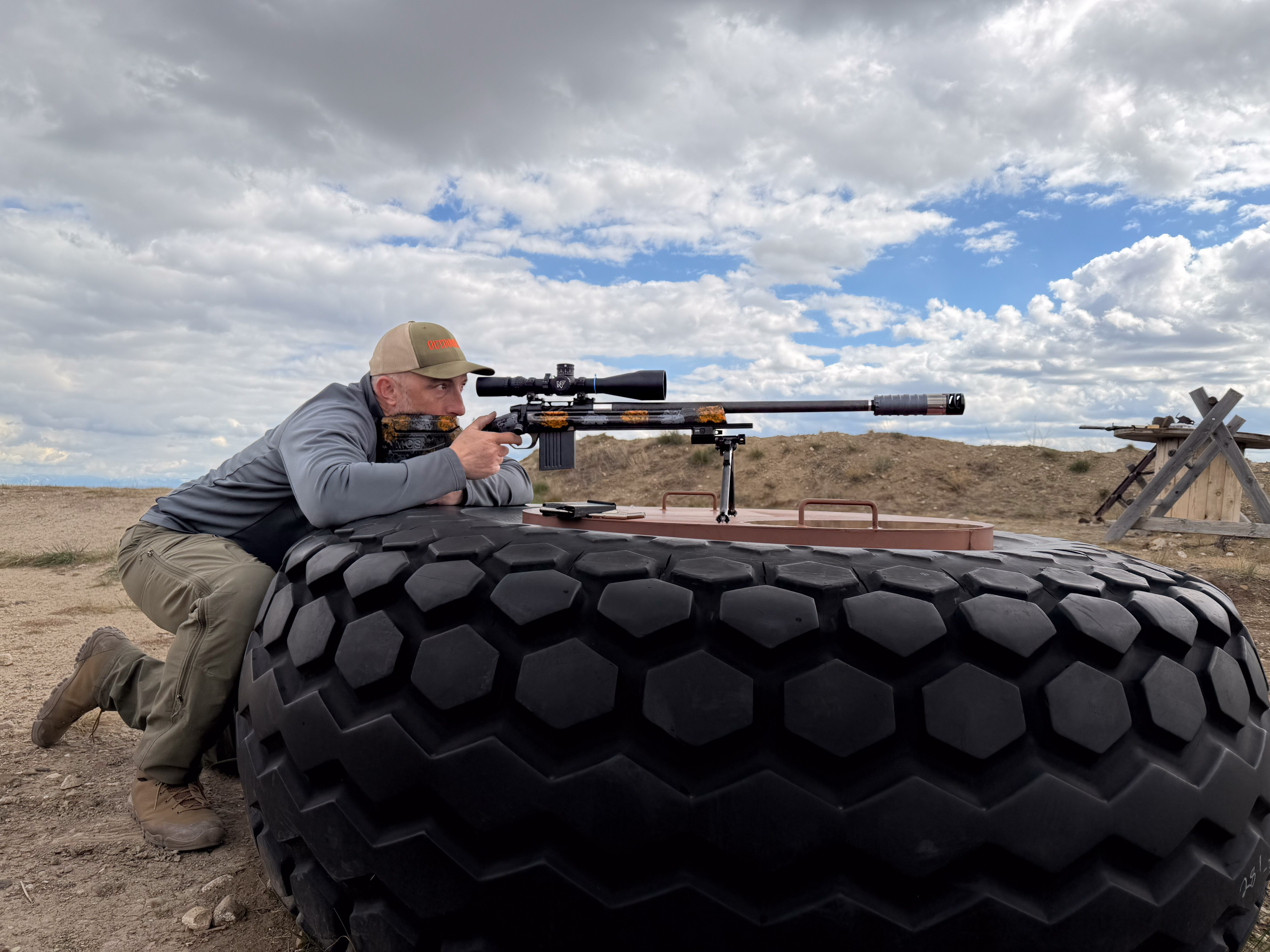 Federal Plus Peak 6.5 Creedmoor being shot off a tire