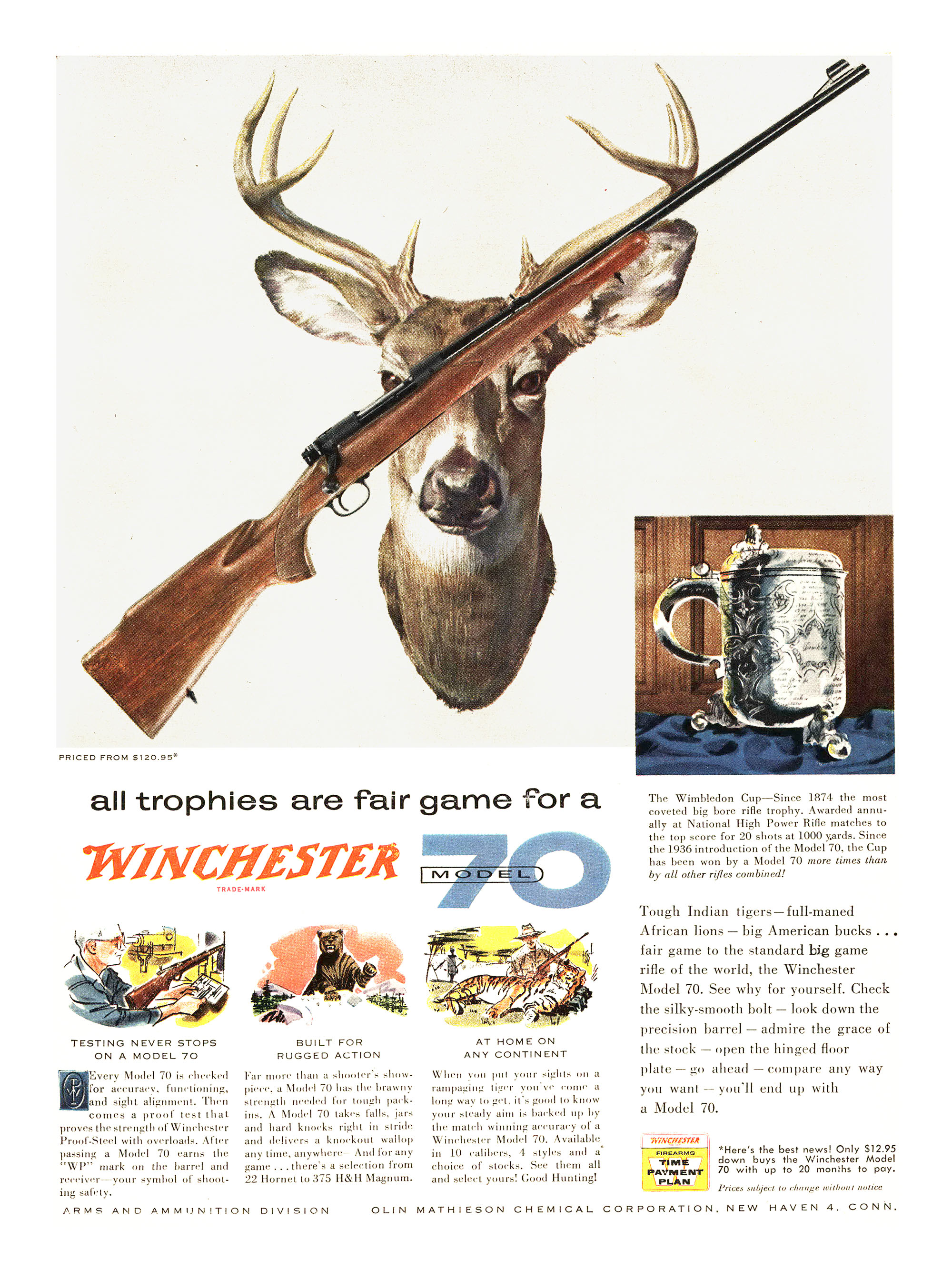 A Winchester Model 70 gun ad from the pages of Outdoor Life magazine