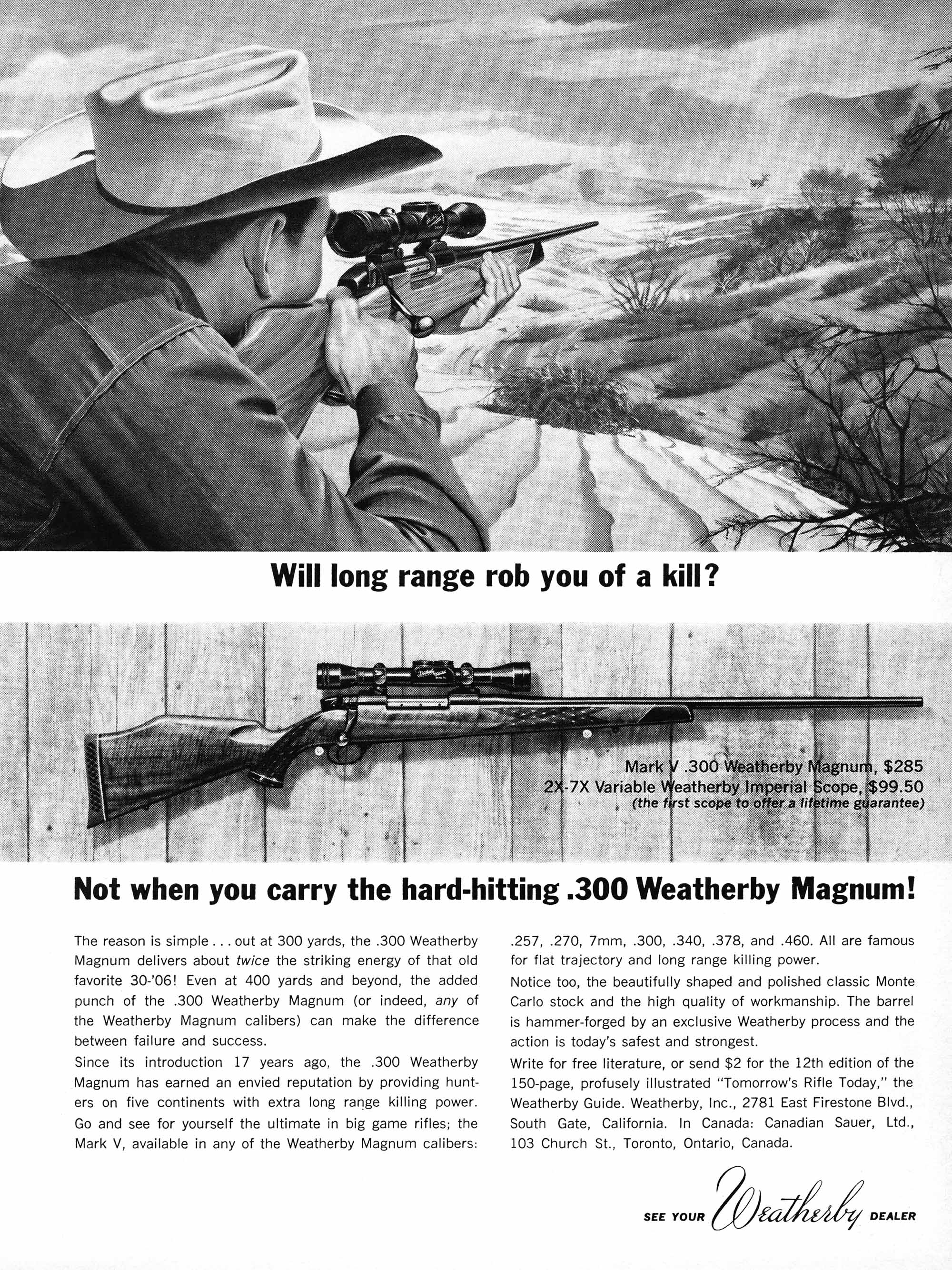 A Weatherby .300 ad from the pages of Outdoor Life magazine