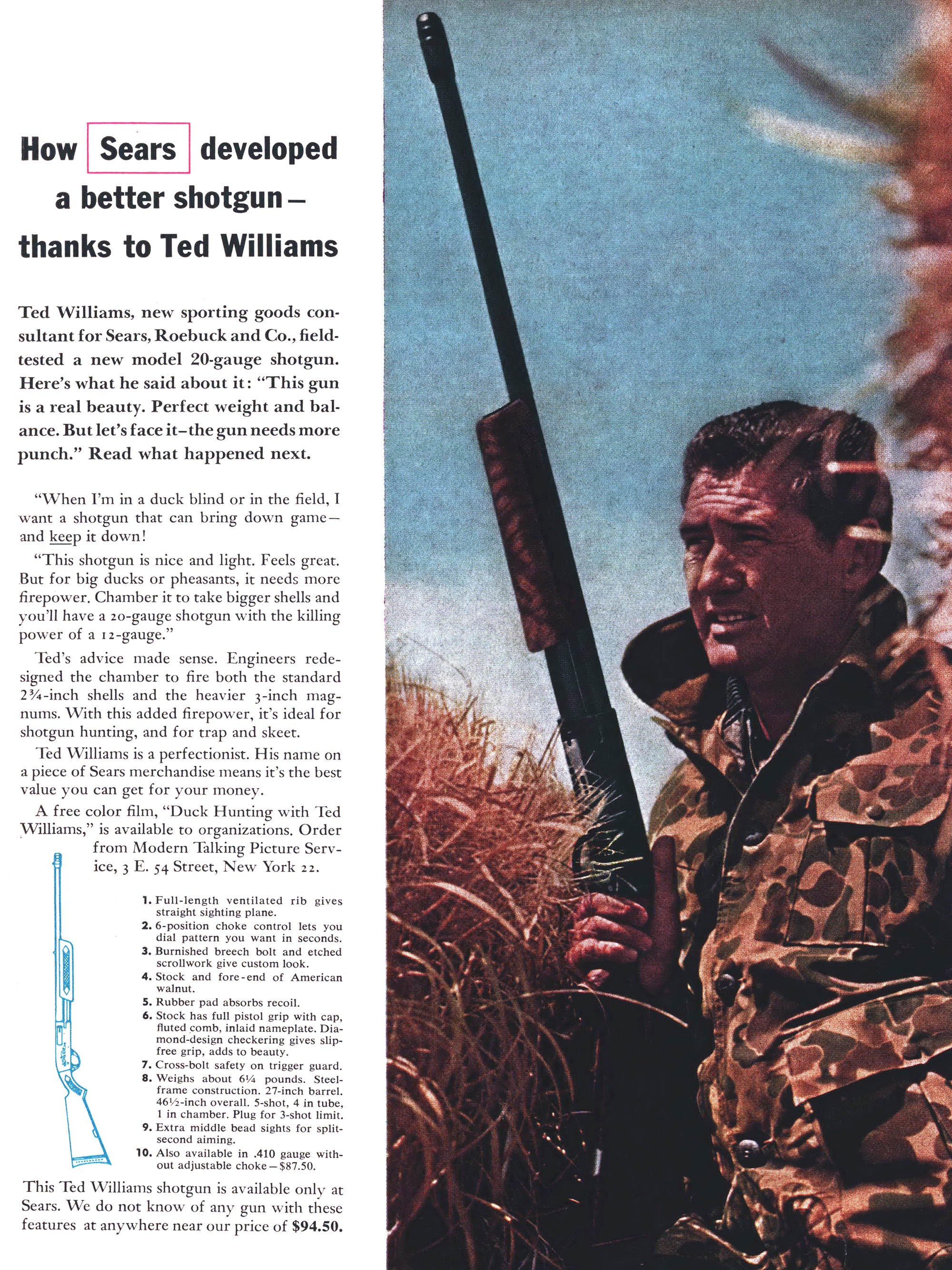 A sears shotgun ad from outdoor life sept 1962
