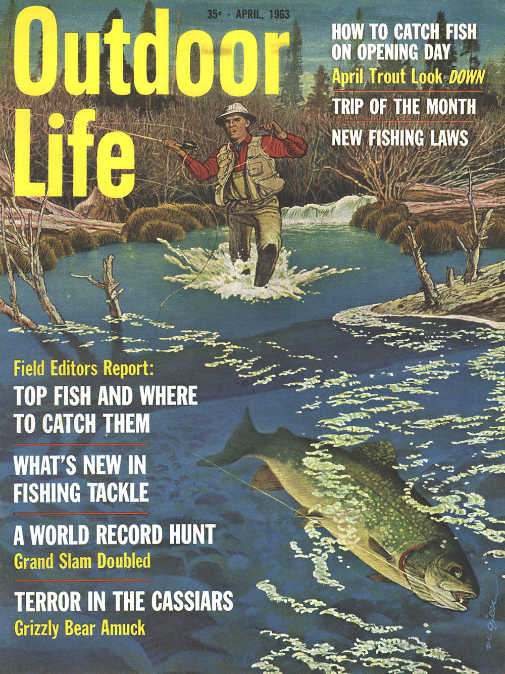 The April 1963 cover of outdoor life.