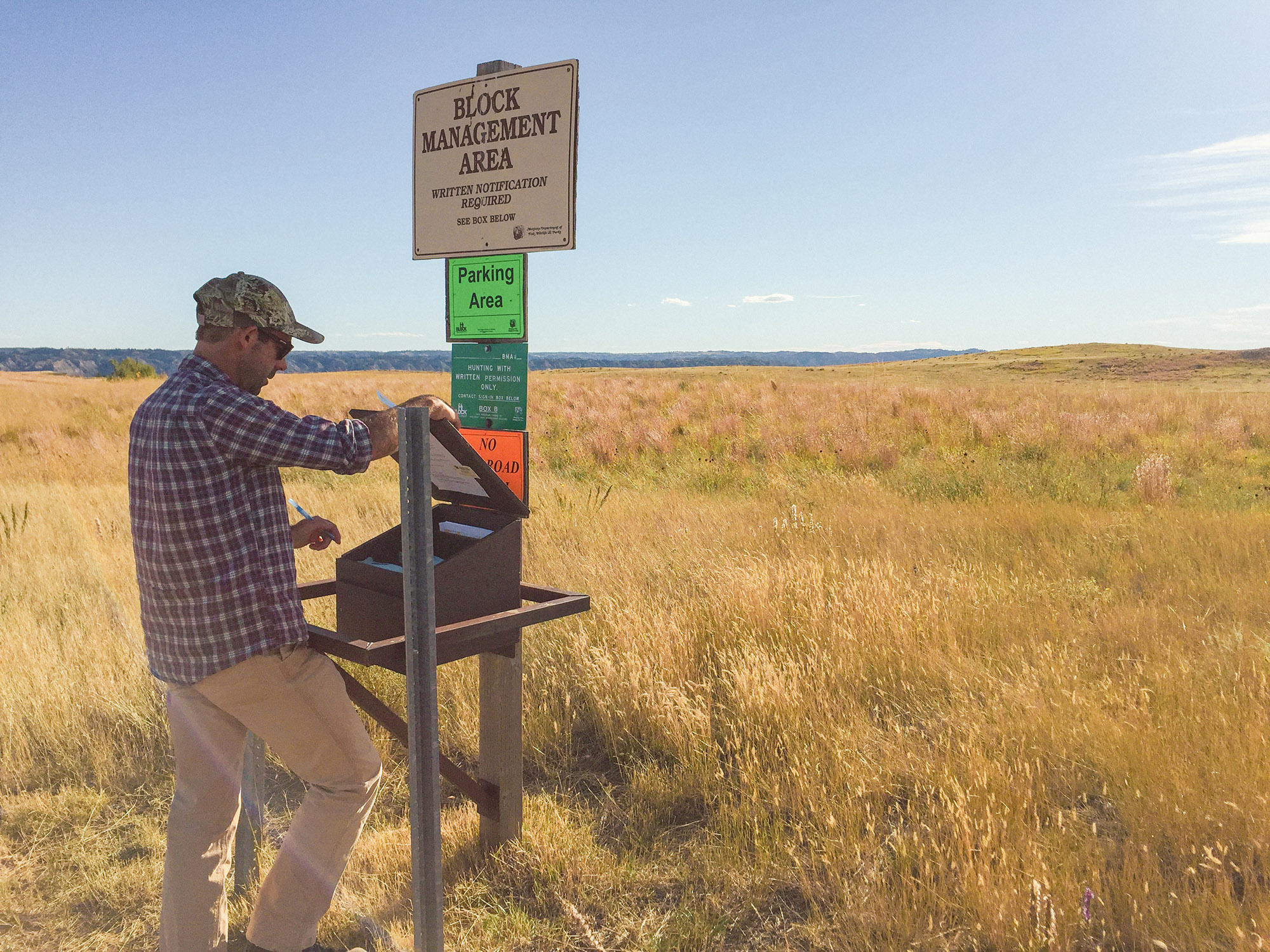 A Block Access management sign in in Montana.