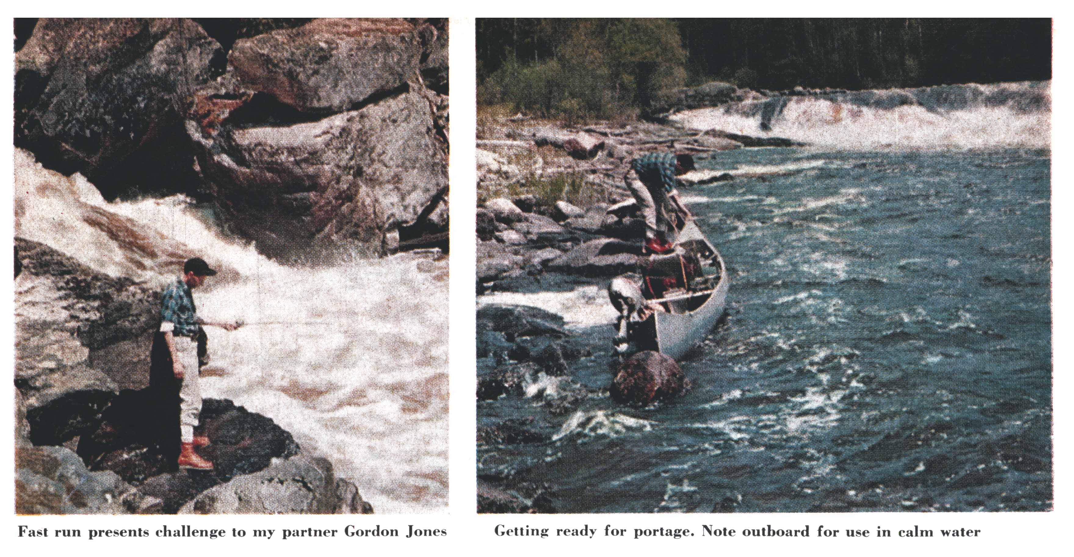 Old color photographs of men fishing on Turtle River