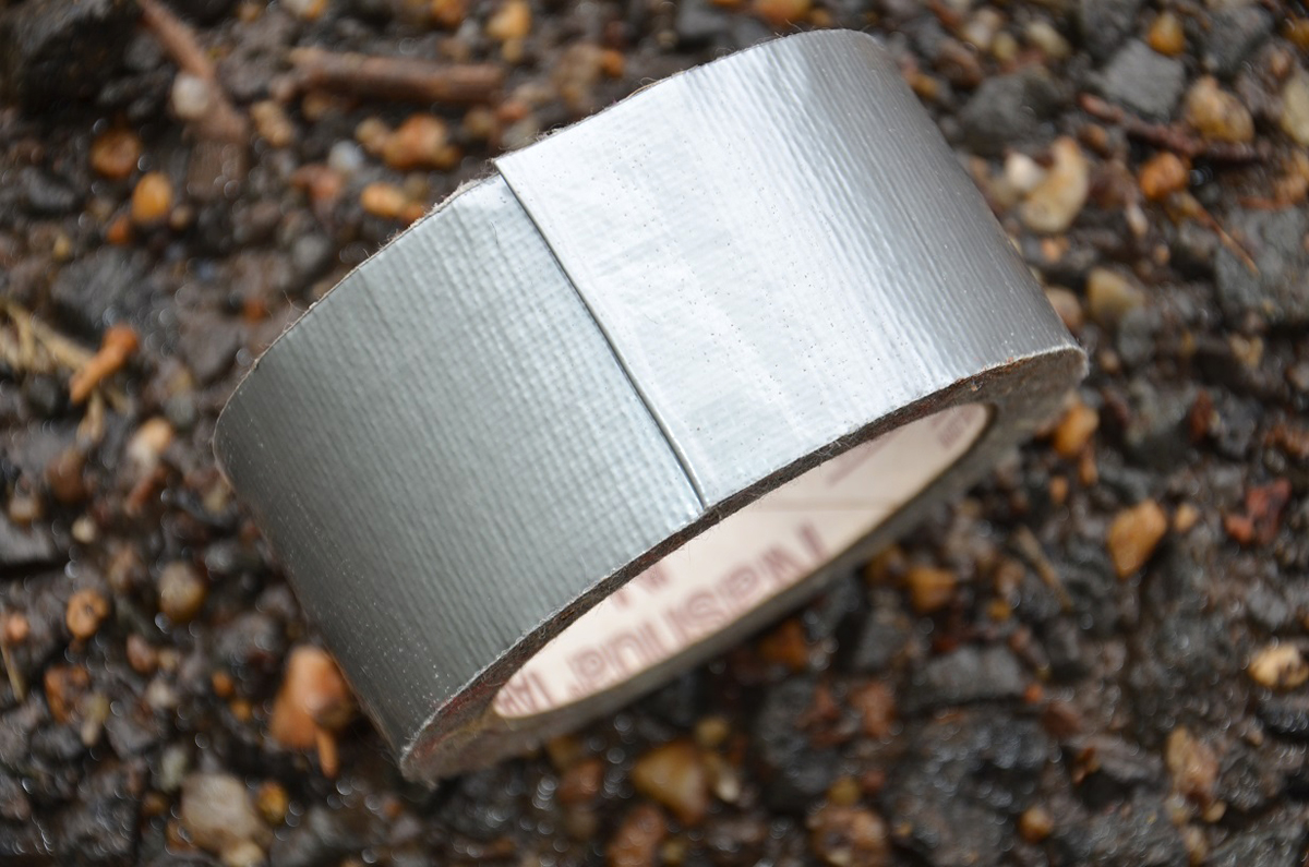 duct tape roll on gravel