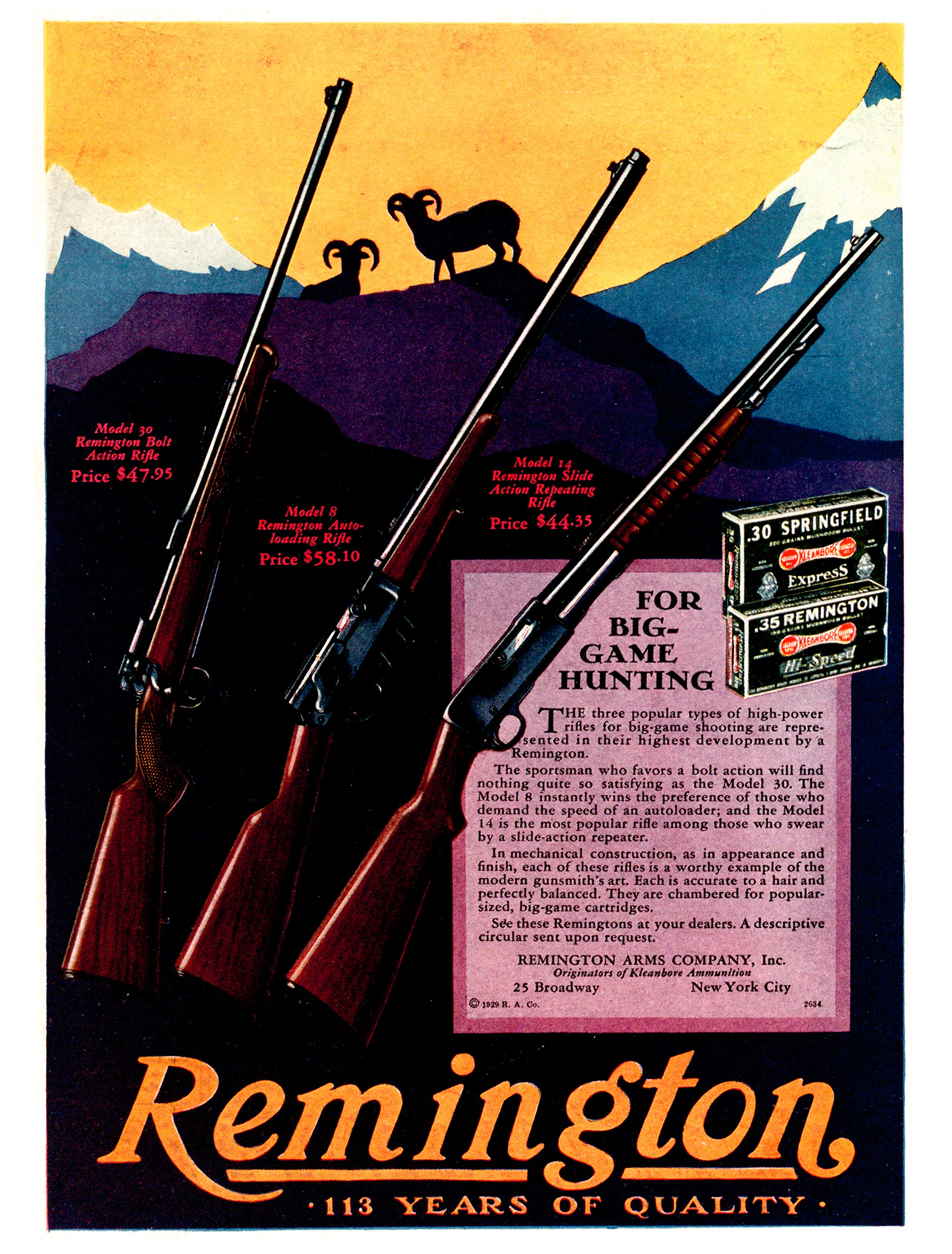 A remington gun ad from the pages of Outdoor Life magazine