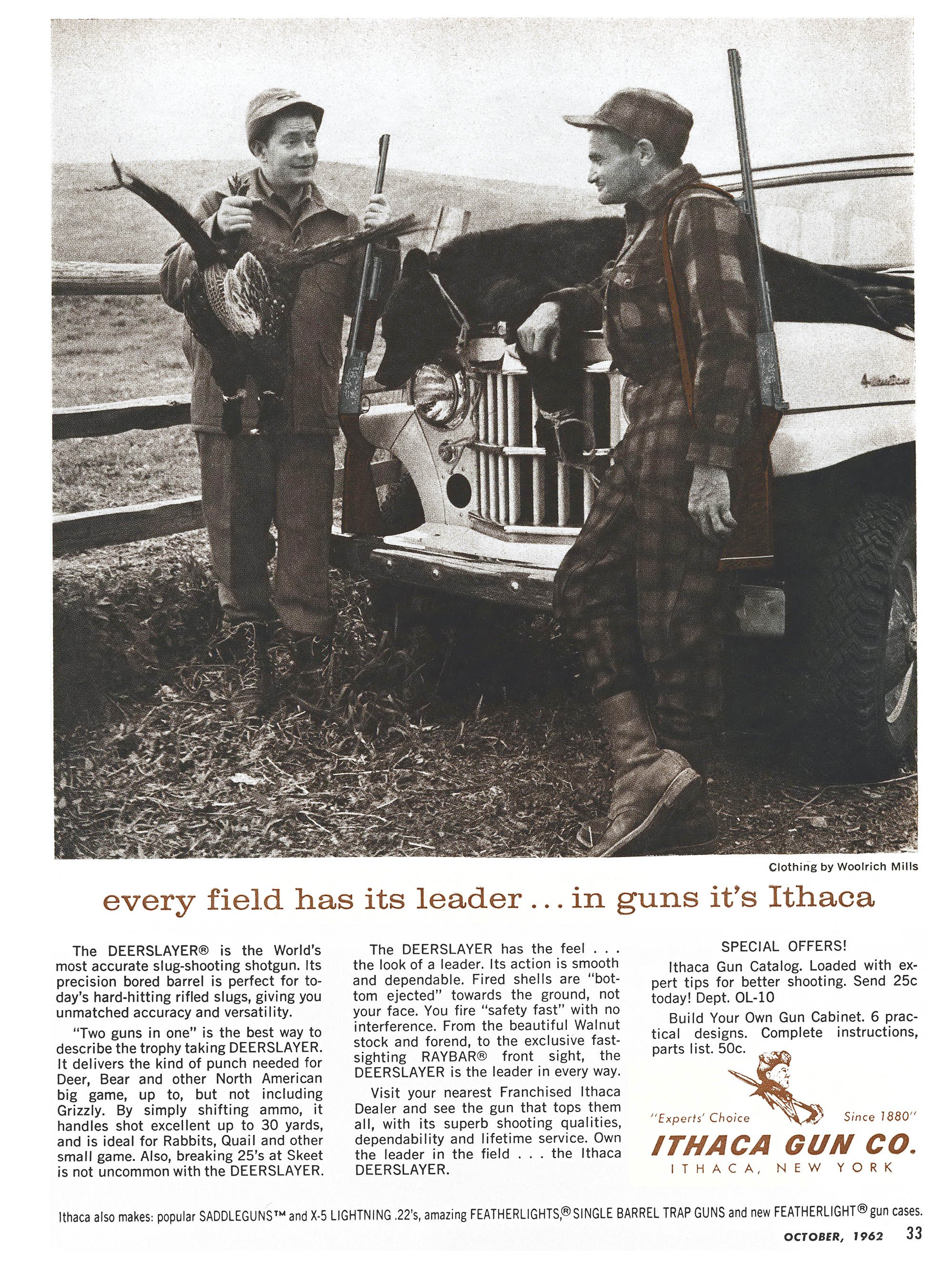 An Ithaca Gun co gun ad from the pages of Outdoor Life magazine