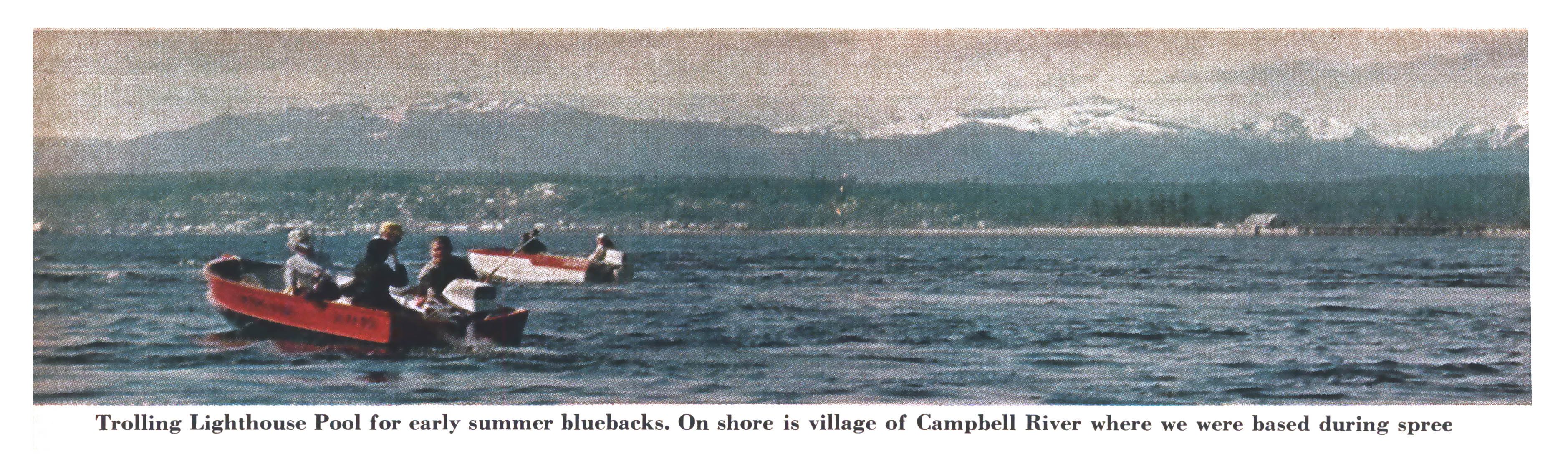 A vintage color film photo of the strait by Vancover Island.