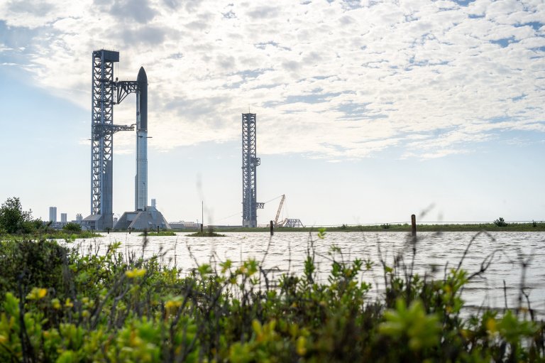 BOCA CHICA BEACH, TEXAS - MAY 22: The SpaceX Starship V3 is seen docked at a launch pad at Starbase on May 22, 2026 in Boca Chica Beach, Texas. SpaceX CEO Elon Musk’s reusable rocket company has spent more than $15 billion on its Starship program, according to filings tied to its initial public offering (IPO) on the U.S. stock market. (Photo by Brandon Bell/Getty Images)