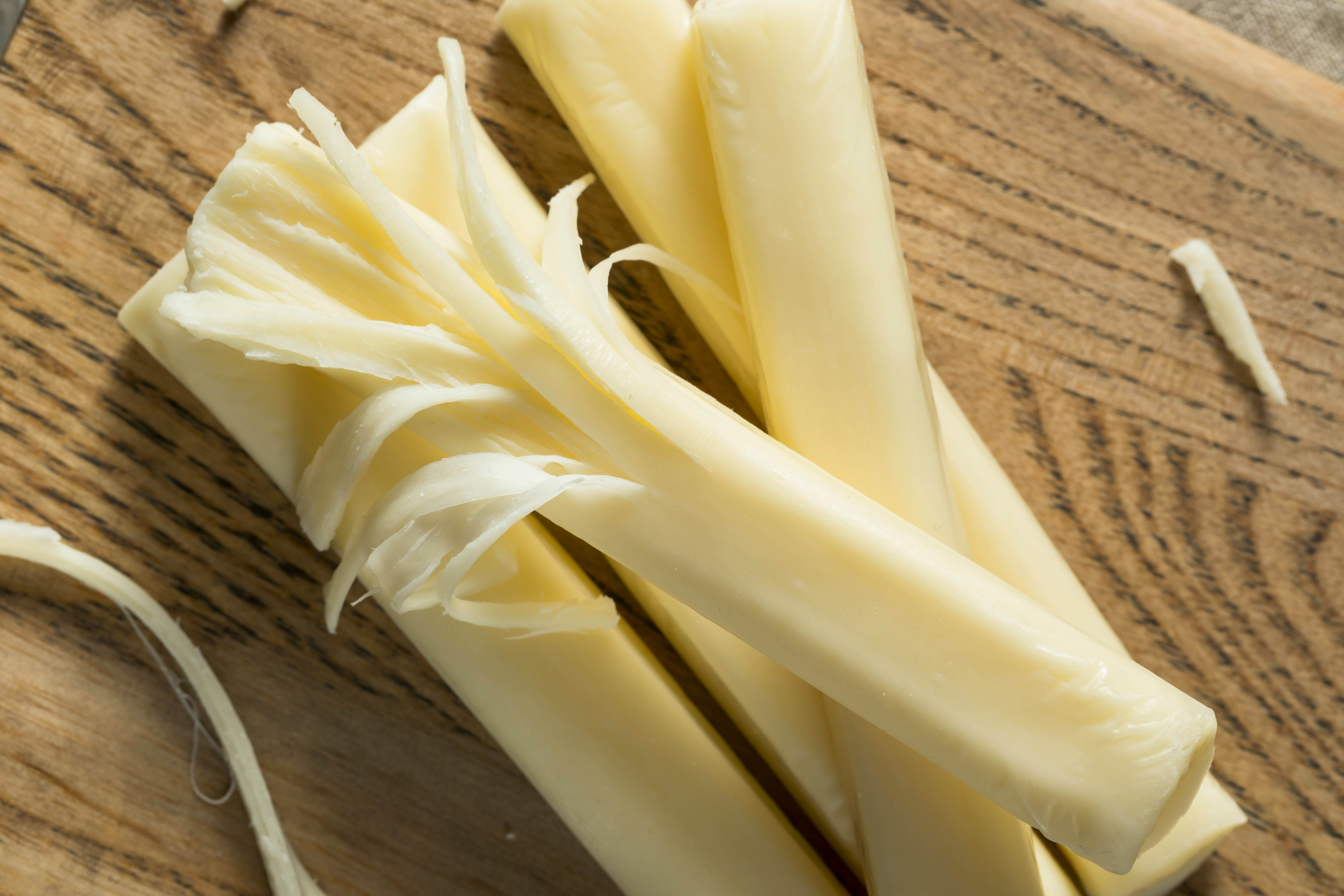String cheese as fishing bait.