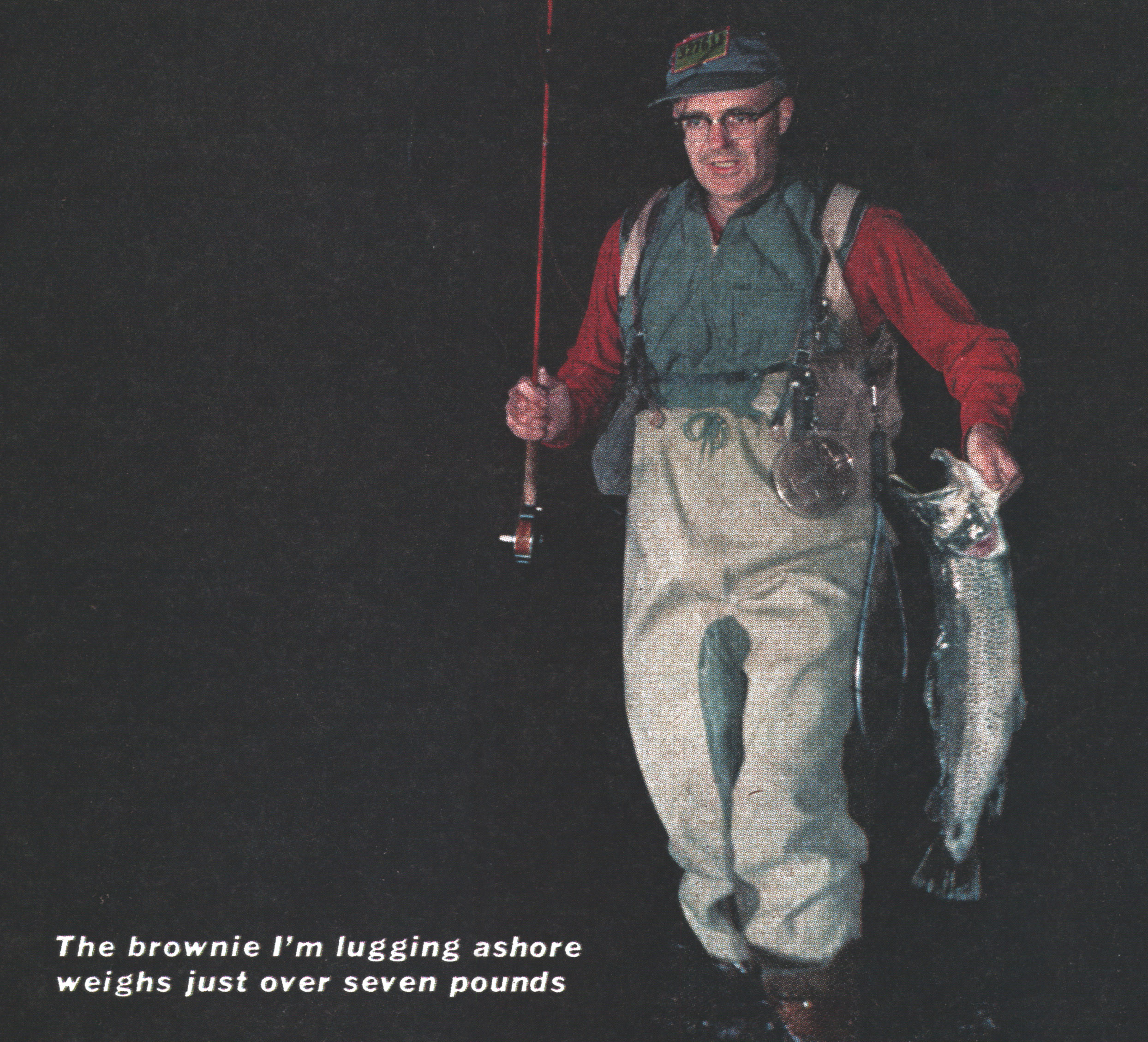A big brown trout caught at night by outdoor writer ted janes.