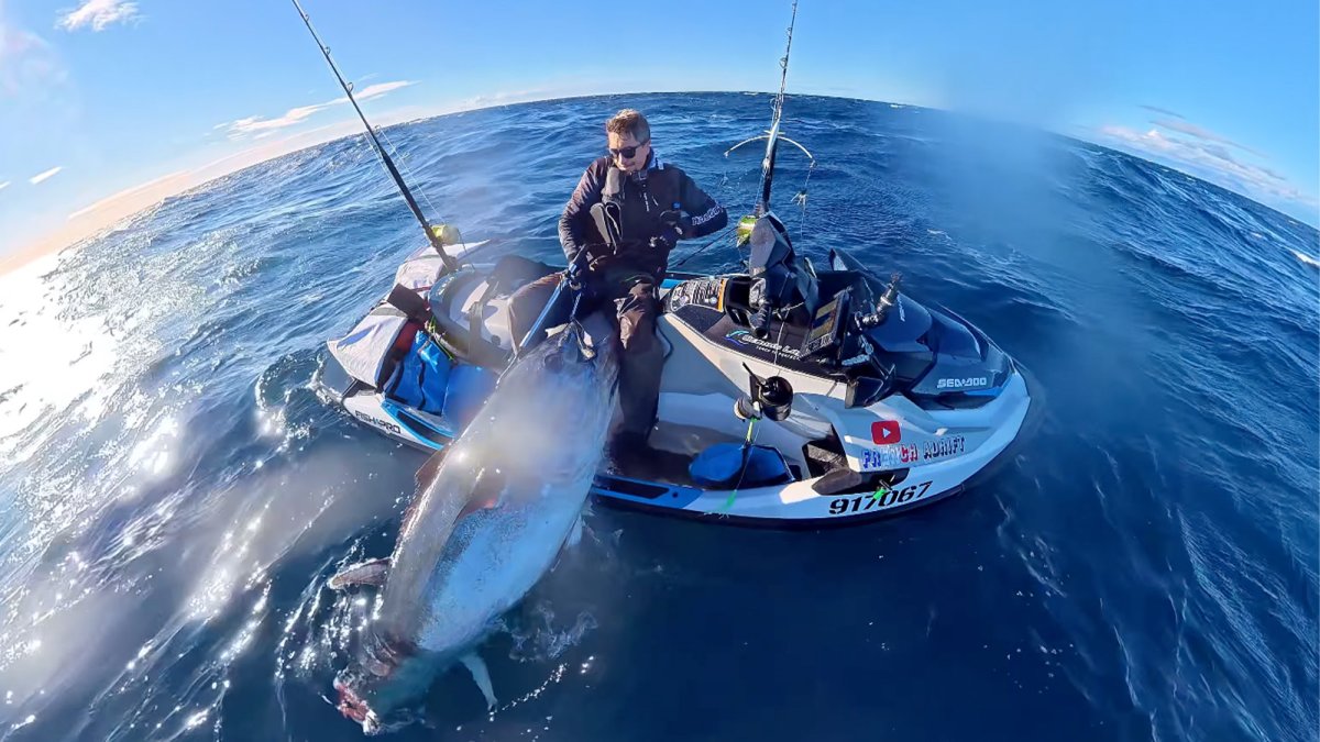 Jet Ski Fisherman Fends Off a Shark and Lands a Tuna That Was Too Big for His Sea Doo