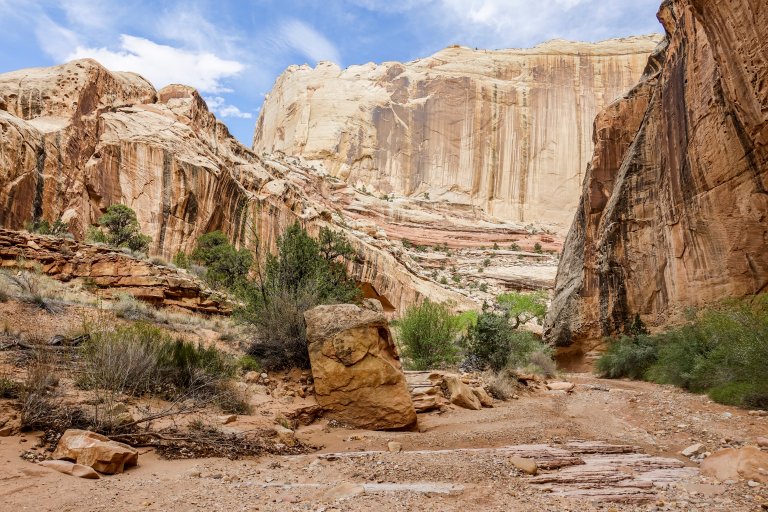 Majestic landscape of canyon with sandstone rock formations, GrandStaircase-EscalanteNational Monument, Utah, USA