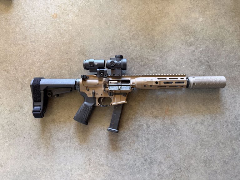 LWRC IC-9 on concrete