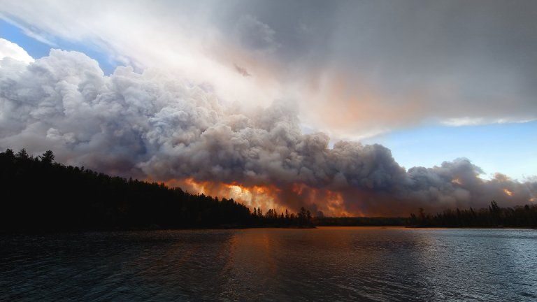 The Pagami Creek wildfire in the Boundary Waters Canoe Area, Minnesota. It burned over 100,000 acres.