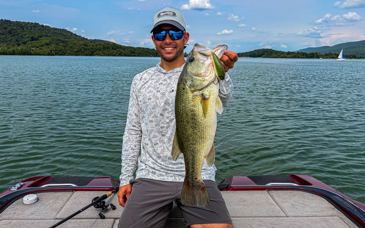 The author with a big largemouth he landed on a deep diving crankbait