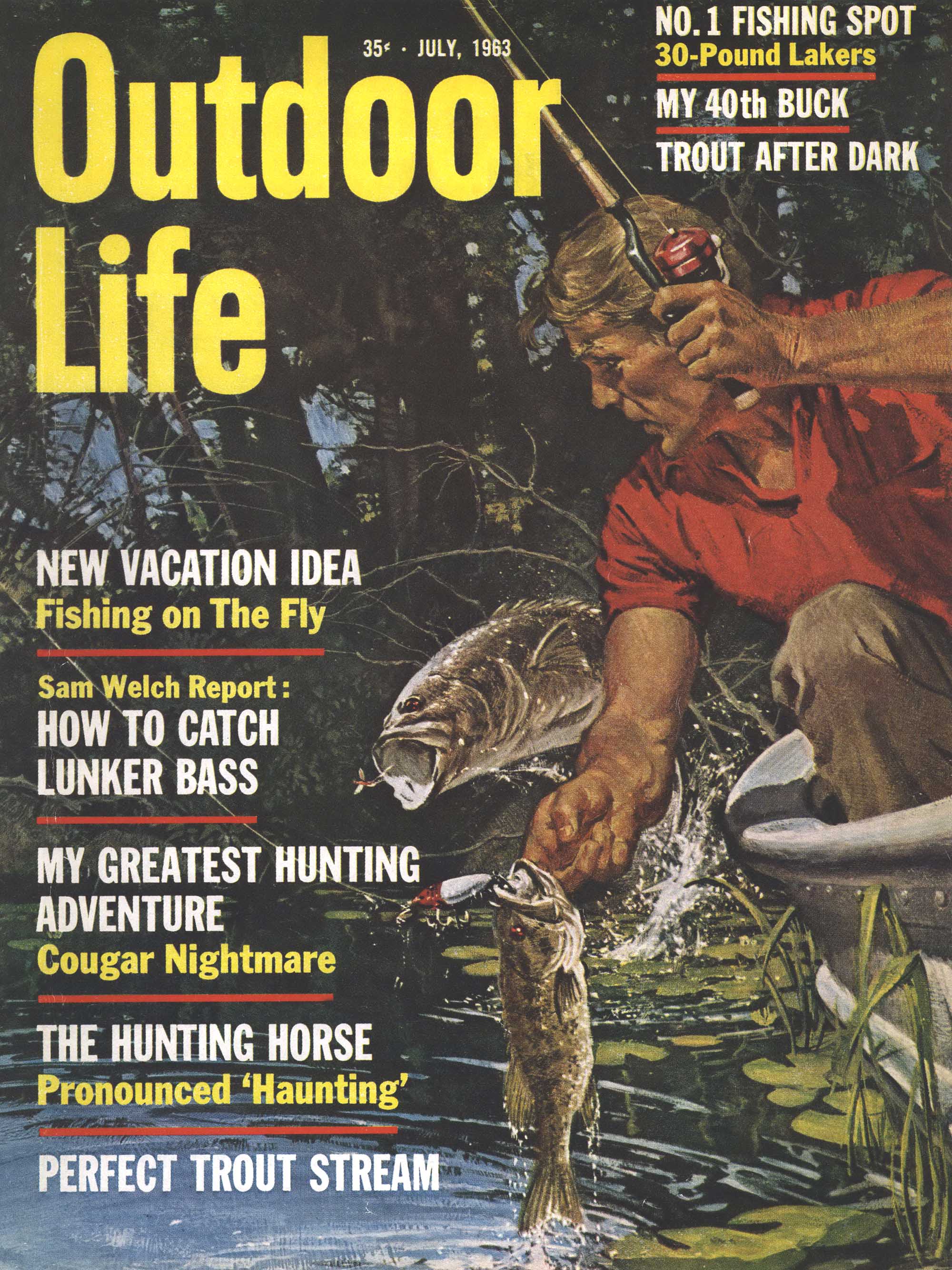 The cover of the july 1963 issue of outdoor life.