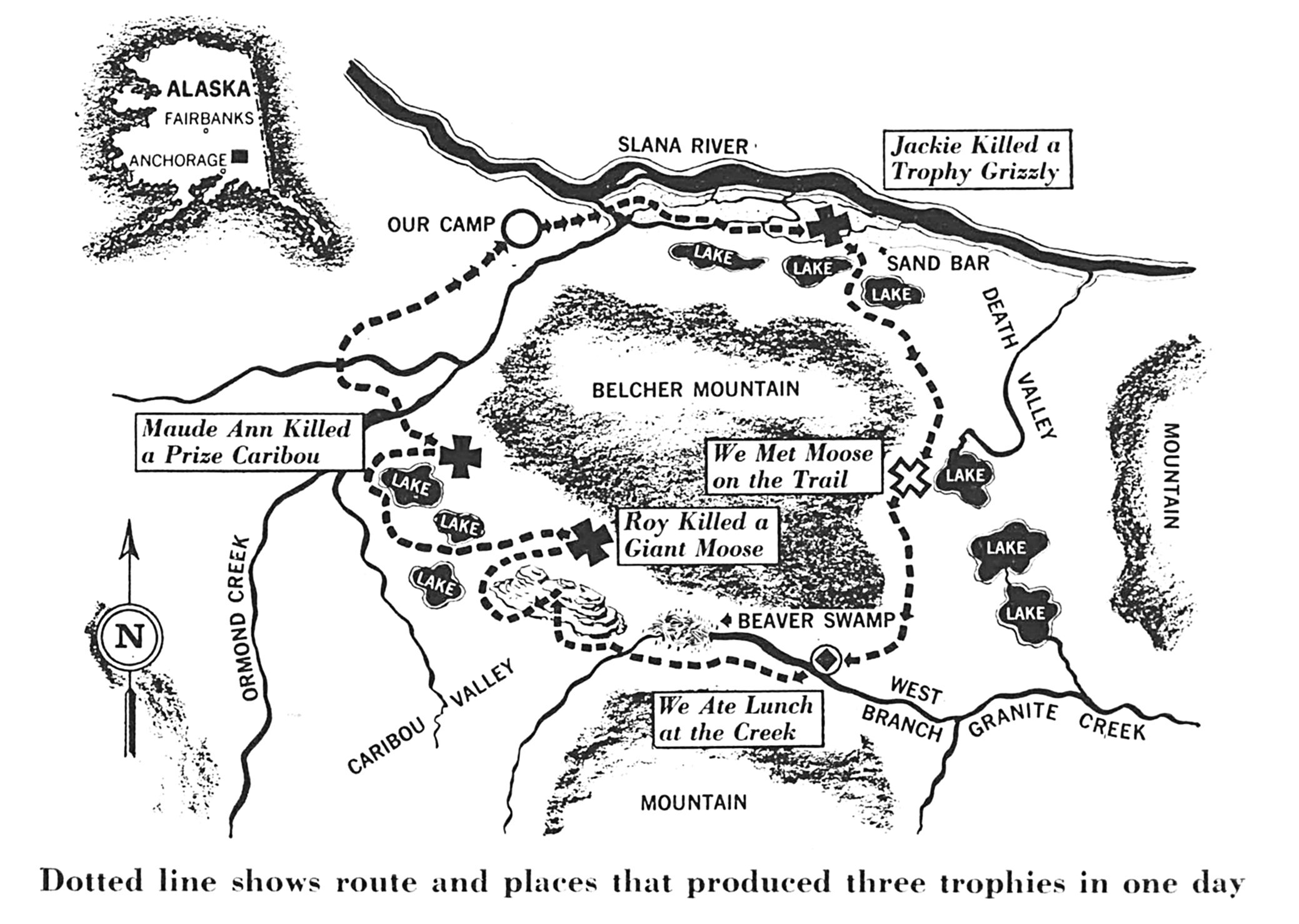 A hand drawn black and white map