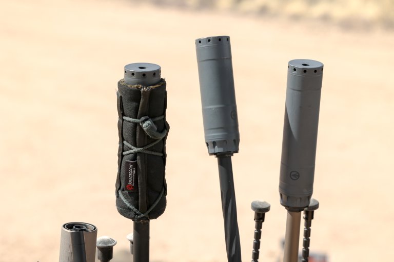 Suppressors on rifles.