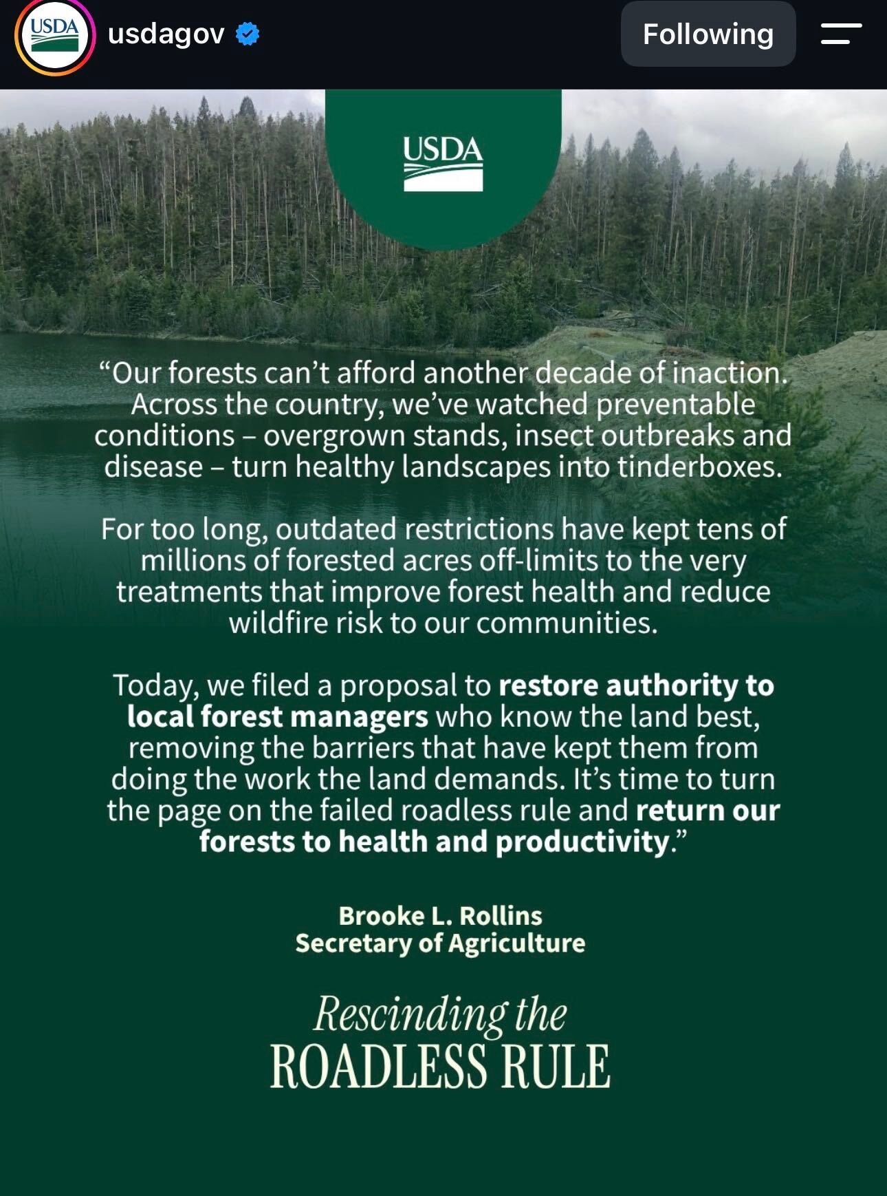 forest service announcement