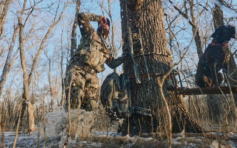 KUIU Veros in a flooded timber duck hunt.