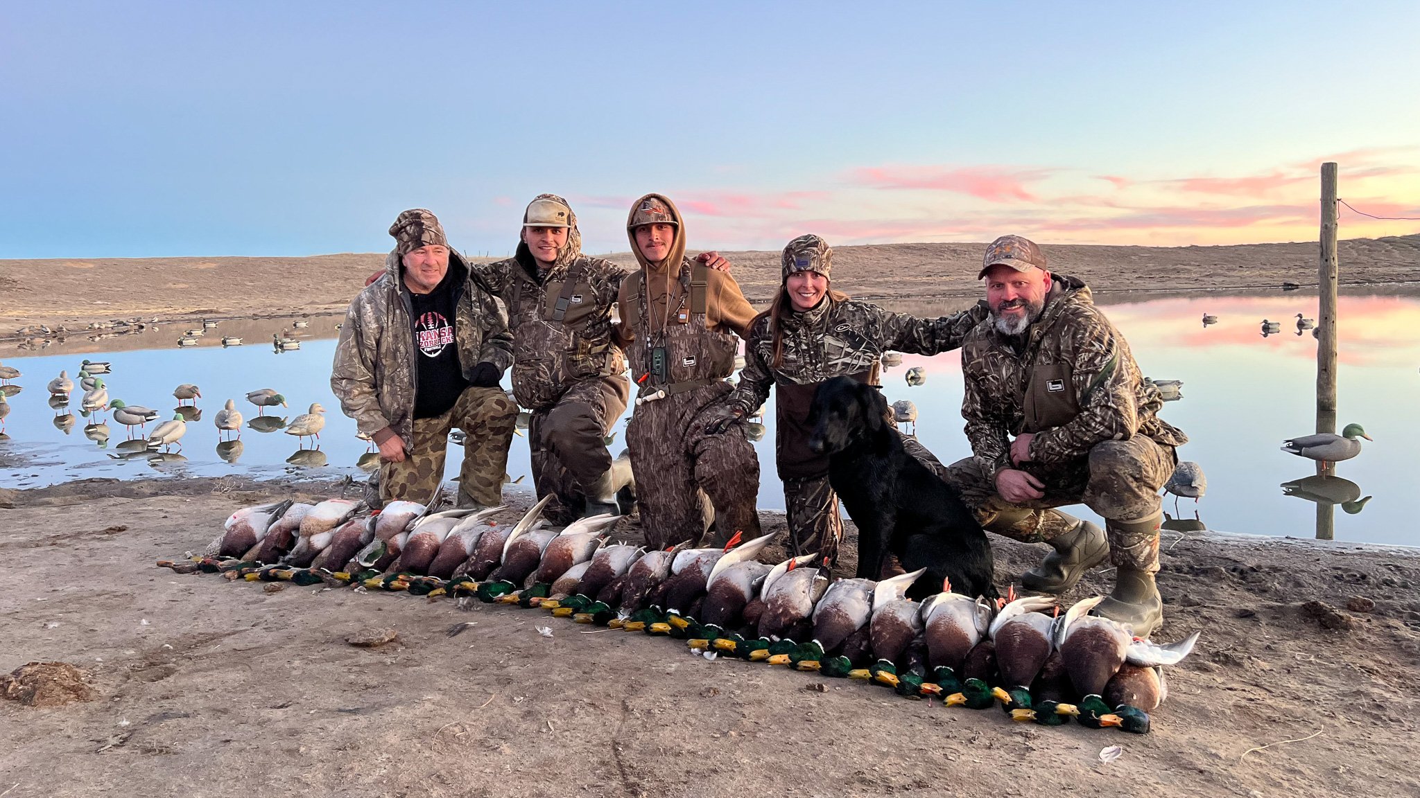 A group of duck hunters