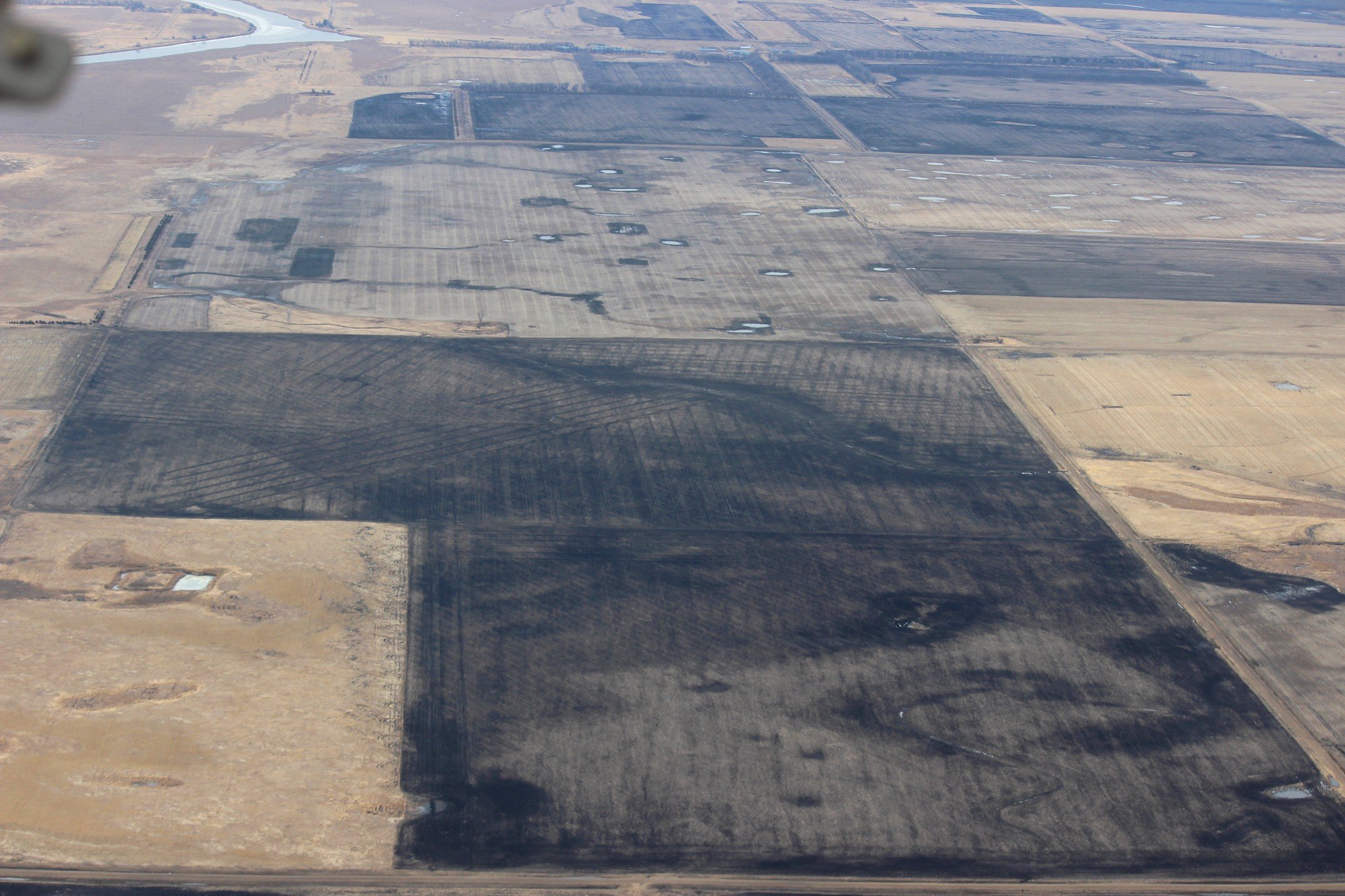An aerial view of fields in the PPR.